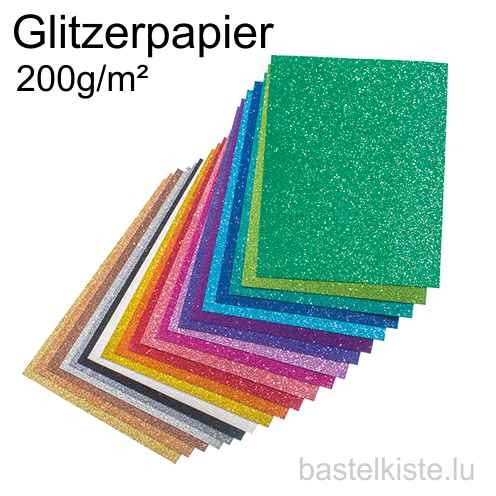 Glitterkarton, Glitterpapier A4 / 21 x 29,7 cm 200g/m²