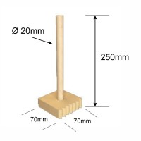 70x70x20 mm, Ø 10 x 250 mm