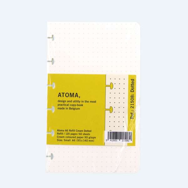 ATOMA REFILL DIN A6 90g/m² Cream Dotted, DOT natur