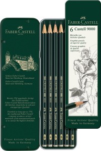Castell 9000 Bleistifte 6er Set, HB bis 8B