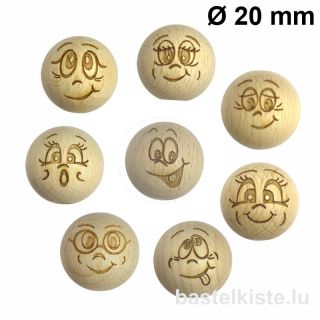 Ø 20mm Kugelgesichter, Sorgenwürmer, Holzkugelgesichter