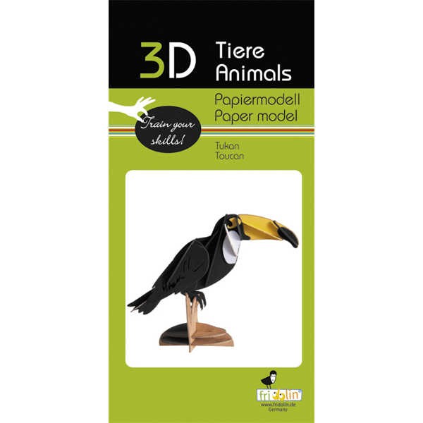 3D Papiermodell "Tukan" zum zusammenbauen