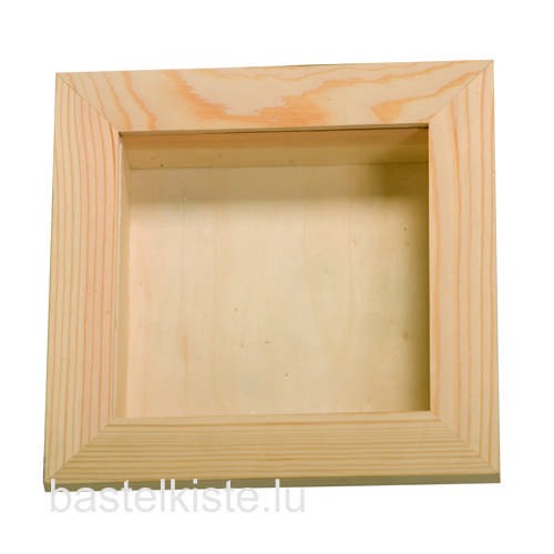 Holzvitrine 15x15 cm mit Plexiglasscheibe