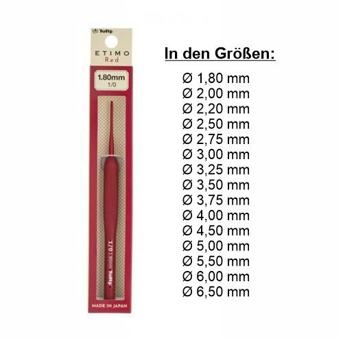 Häkelnadel Tulip ETIMO RED Einzelnadel