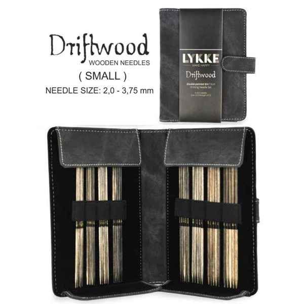 LYKKE Double-point Driftwood 6" Strumpfstricknadel-Set small Stricknadel Holzstricknadeln