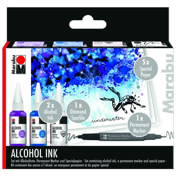 Alkoholtinte, Alcohol INK Set - UNDERWATER -