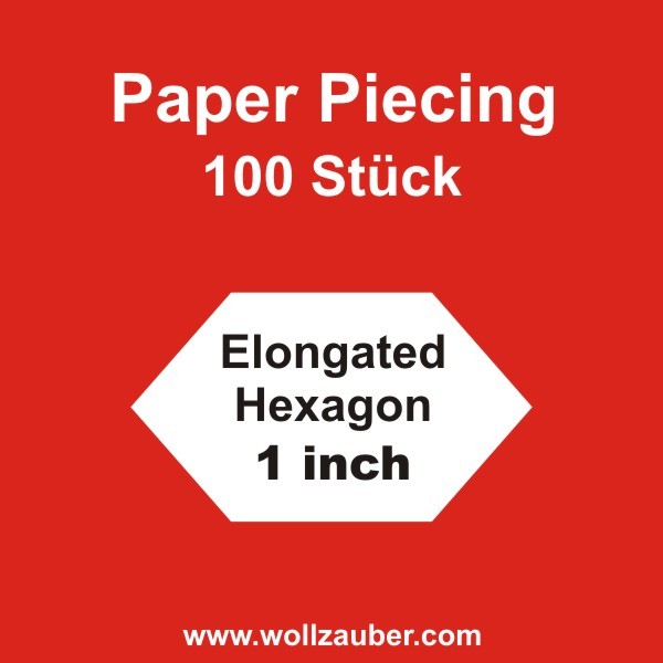Templates Paper Elongated Hexagon 1 inch, 100 Stk.