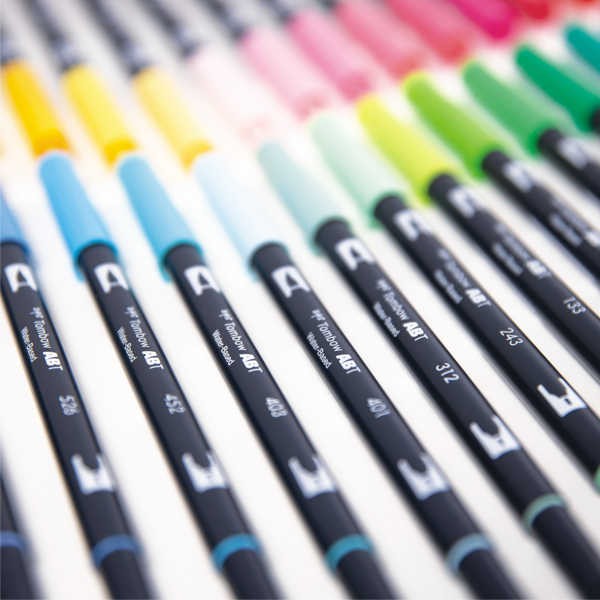 Tombow ABT Dual Brush Pens Einzelstifte in 107 Farben + Blender