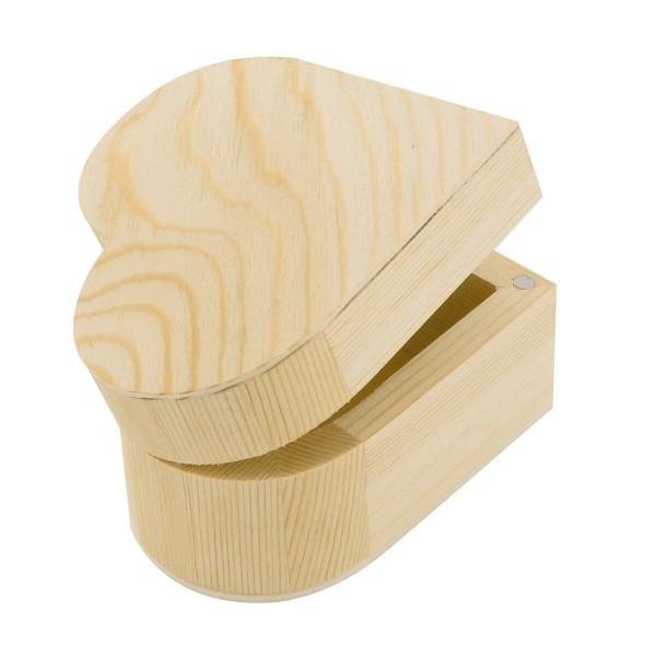 Holzbox Herz aufklappbar mit Magnet
