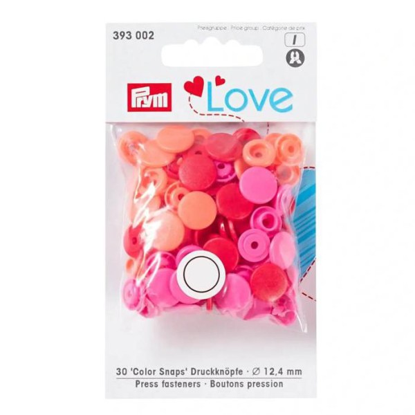 Druckknopf Color Snaps, Prym Love, 12,4 mm, Rottöne