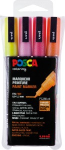 POSCA Paint Marker 4er Set PC-3M GLITTER Hell 0,9 - 1,3mm