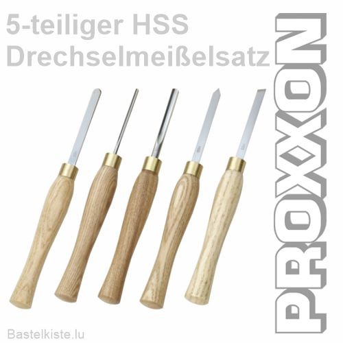 Drechselmeißelsatz, 5-teilig in Holzkiste