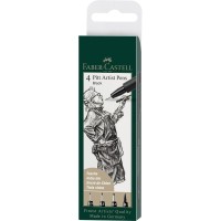 Tuschestift PITT artist pen 4er, S, F, M, B schwarz