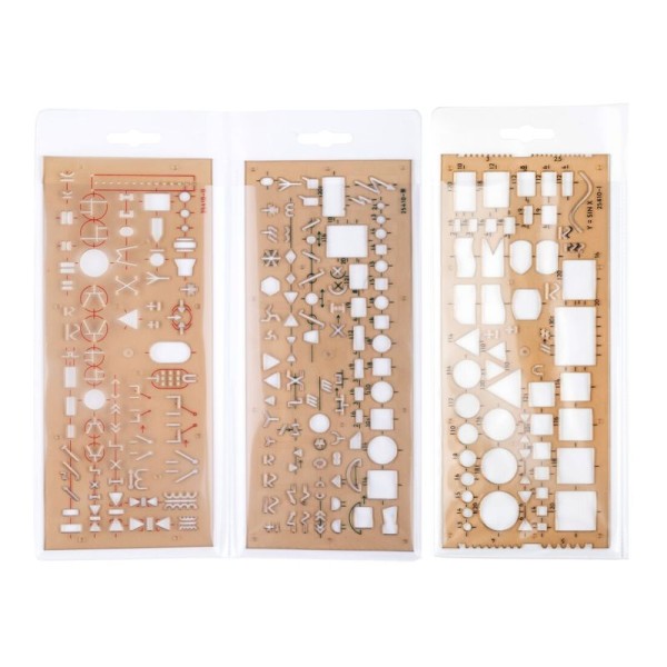 Zeichenschablone ELEKTRO, 3-teilig, bastelkiste.lu