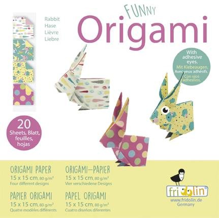 Origami Faltblätter 80g/m² 15x15cm - 20 Blatt "Hase"