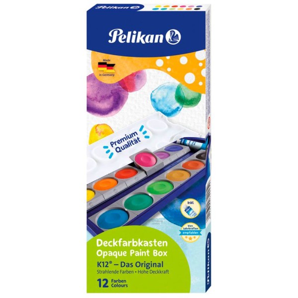 Pelikan Wasserfarben, Deckfarbkasten K12 inkl. Deckweiß