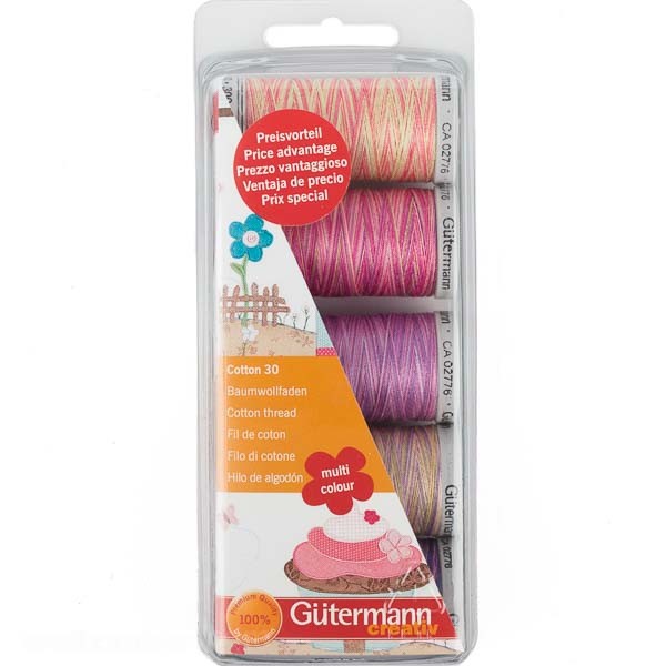 Stickfaden-Set Cotton 30, 5 Spulen, Multicolor 3 Gütermann