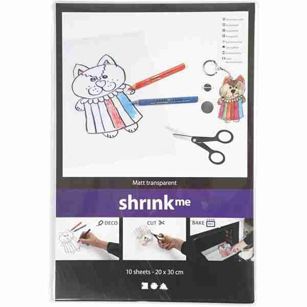 Schrumpffolie, Shrinkfolie 20 x 30 cm matt, 10 Blatt