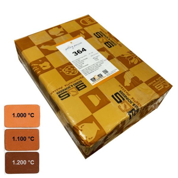 Lehm, Keramikmasse 364 ROT, 25% Schamotte, 0-0,5mm