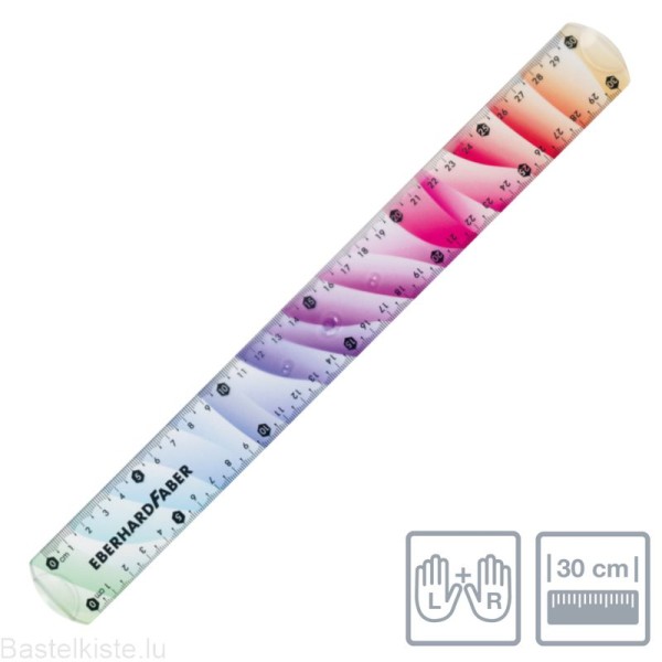 Superflexibel Lineal 30cm mit Rechts- und Linkhänderskala