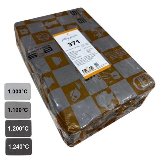 Lehm, Keramikmasse 371 GRAU-SCHWARZ, 25% Schamotte, 0-0,2mm