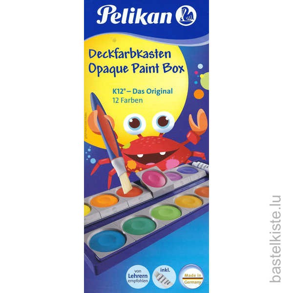 Pelikan Wasserfarben, Deckfarbkasten K12 inkl. Deckweiß