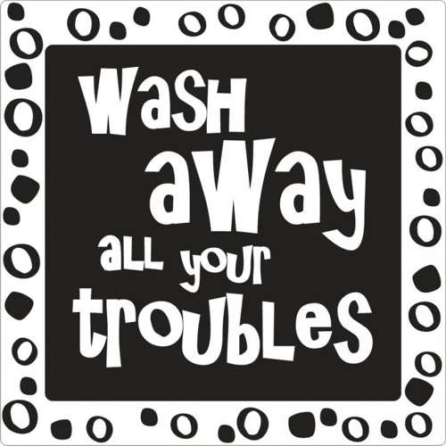 Einlegelabel zur Seifenherstellung "wash away all your troubles"