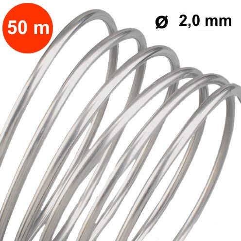 Aludraht ø 2 mm 50 m / ~ 430g silber