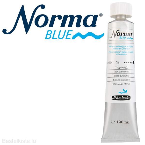 Schmincke wasservermalbare Ölfarbe Norma Blue - Titanweiß 120ml