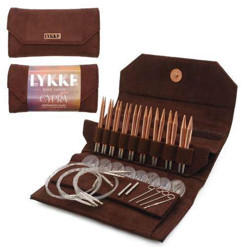 LYKKE Rundstricknadel-Set CYPRA braun 3,5-inch Nadeln