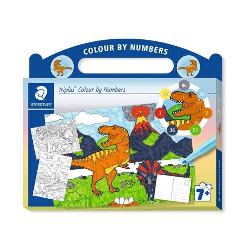 Kartonkoffer triplus Colour by Numbers "Dinos"