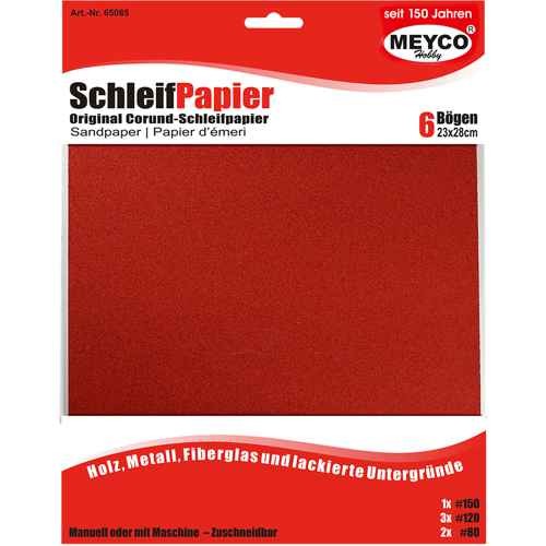 Schleifpapier-Set, 6 Bögen