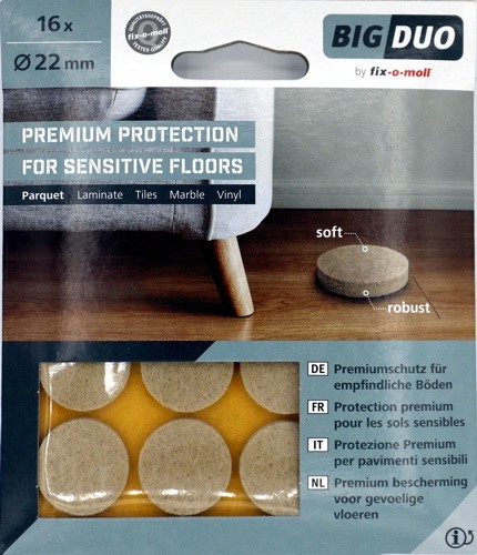 Filzgleiter Premium Braun 16x Ø22mm