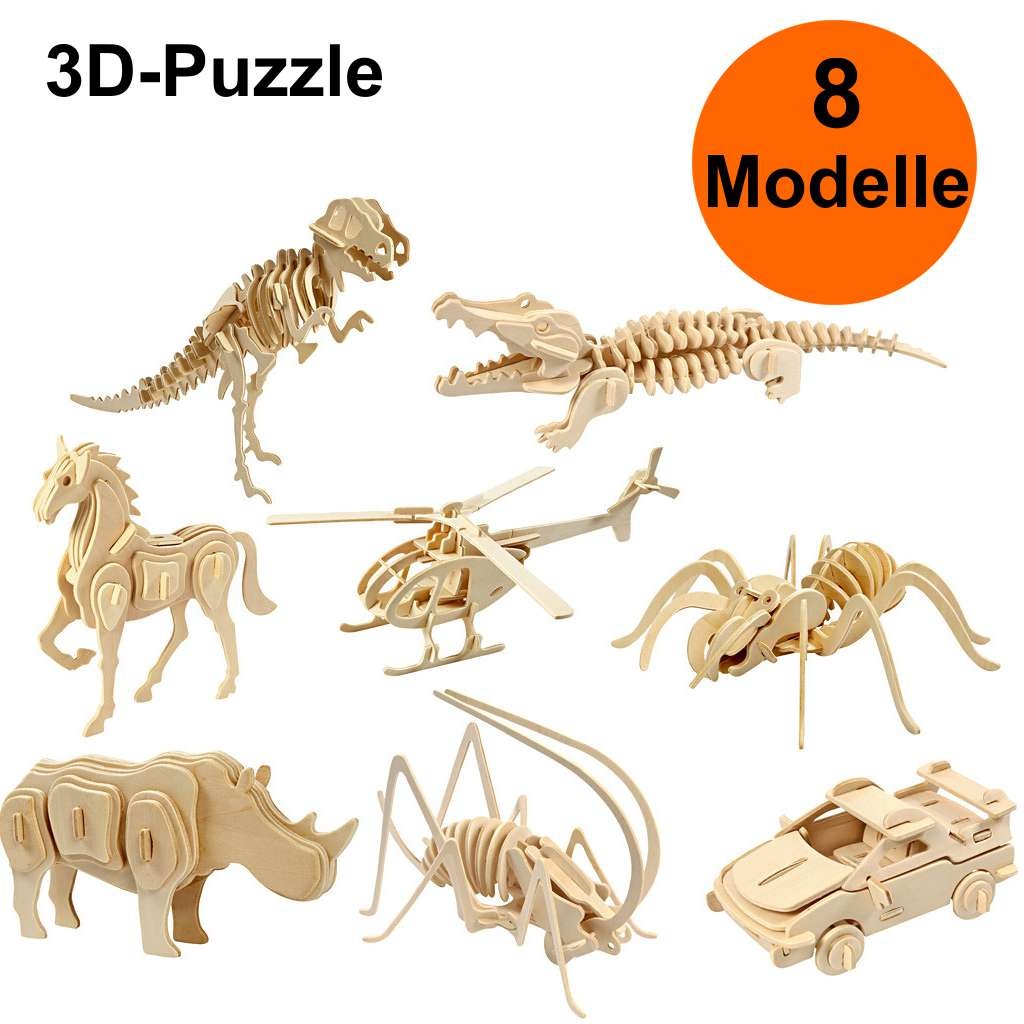 3D-Holzpuzzle, Holzbausätze