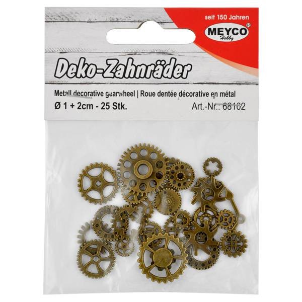 DEKO-Zahnräder "Bronze" Ø 1-2cm, 25 Stück