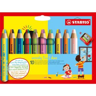 STABILO Woody DUO 3in1 10er Set + Spitzer