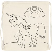 Turnbeutel Einhorn zum Ausmalen, 37 × 41 cm, Baumwolle