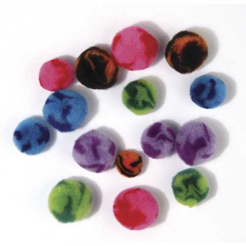 Pompons Candy, 100 Stück, Farben + Größen sortiert