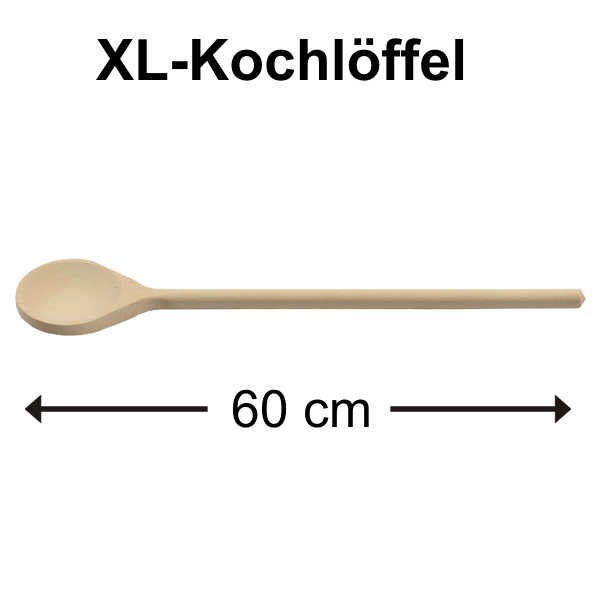 Kochlöffel XL Buchenholz 60 cm, runde Schale