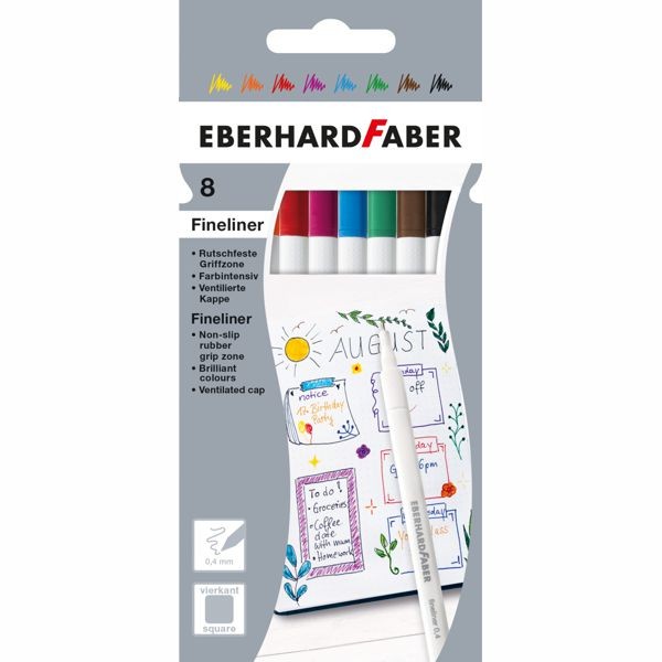 Fineliner Ø 0,4mm 8er Stifte-Set