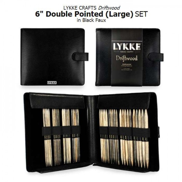 LYKKE BLACK Double-point Stricknadel-Set 6 inch large