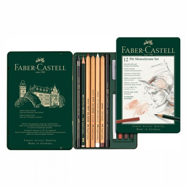 Faber Castell Pitt Monochrome Set - 12 teillig