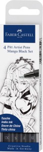 Pitt Artist Pen Tuschestift 4er Manga Black Set
