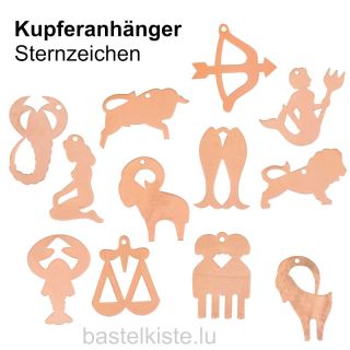 Efco Sternzeichen Kupferteile, Anhänger zum Emaillieren