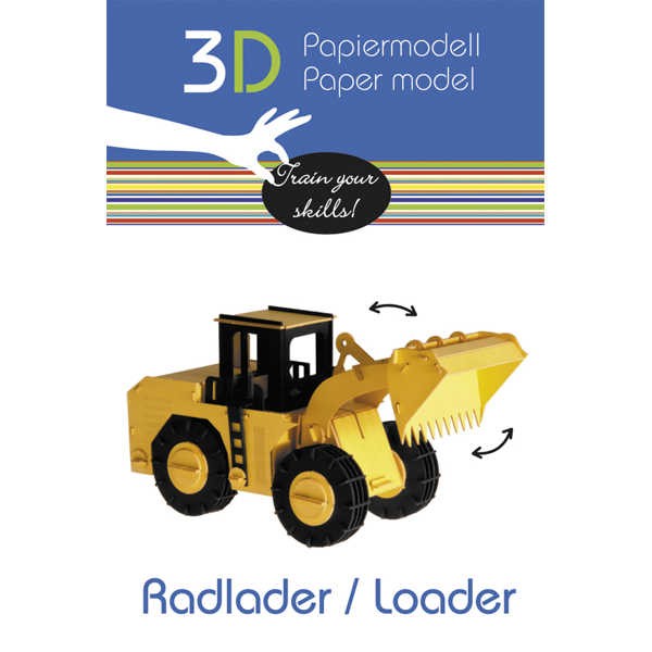 3D Papiermodell "Radlader" zum zusammenbauen