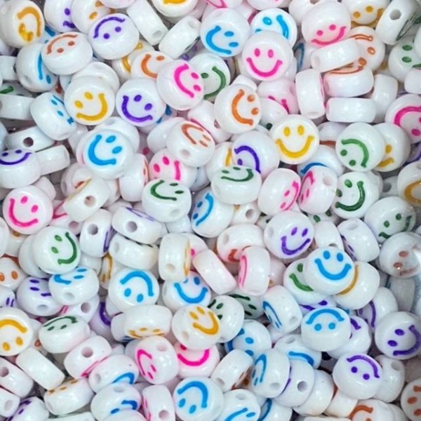 Smile Kunststoff Perlen mit Loch
