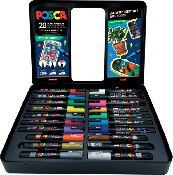 POSCA 20er Acryl-Farbmarker Set, Pop Colours