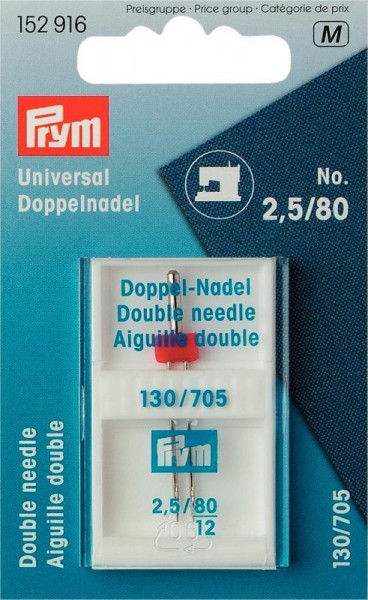 PRYM 152916 Doppel-Maschnadeln Universal 80/2,5 1 Stk.