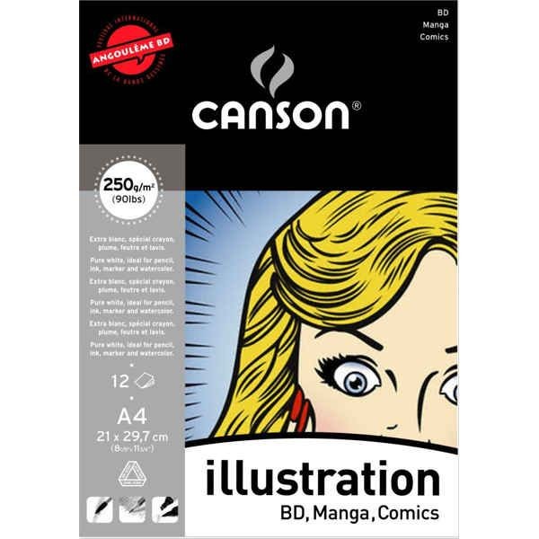 Illustration Block, A4, 250g/m², für Manga, Comics uvm., bastelkiste.lu