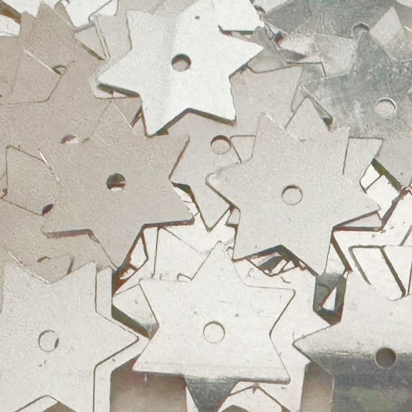 Pailletten-Sterne silberfarbig, bastelkiste.lu